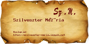 Szilveszter Mária névjegykártya